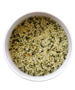 a bowl of green and white grains